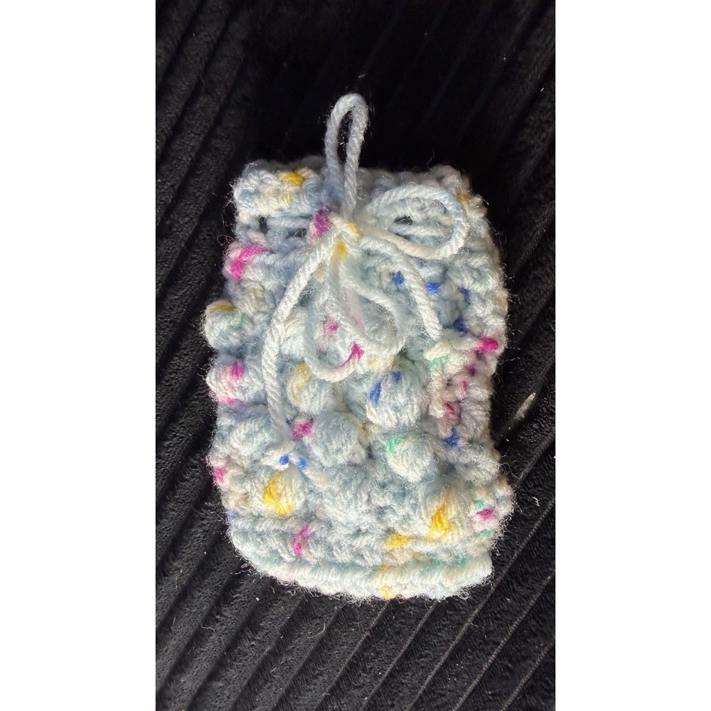 Handmade Crochet Soap Saver Massage‎ Soap Holder Drawstring Pouch Spa Gift